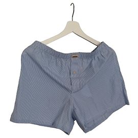 Gucci Boxer in cotone a righe blu Bianco Blu chiaro