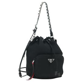 Borsa PRADA Borsa a tracolla Nylon 2way Nero Argento Auth 175065SAM Nero Argento