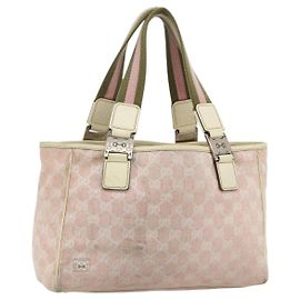 Borsa Tote GUCCI GG Canvas Rosa Argento 145810 Auth fm5322 Argento Rosa