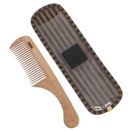 FENDI Pecan Canvas Comb Wood Brown Auth BA12492A Brown