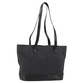 Céline CELINE C Macadam Canvas Tote Bag Black Silver Auth kk672 Black Silvery