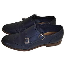 Church's Scarpe in Pelle Double Monk Strap Blu Navy Blu navy