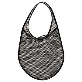 Borsa Hobo in rete nera con profili in vernice ALAÏA Nero