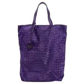 Tote vertical de nylon Intrecciolusion roxo Bottega Veneta Roxo