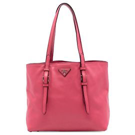 Prada Pink Saffiano Soft Shopping Tote Pink