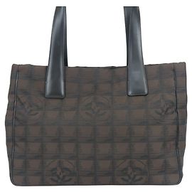 Borsa Tote Chanel New Travel Line PM Nero Marrone scuro