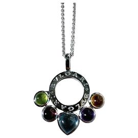 Bulgari Colar Bvlgari Allegra em ouro branco 18K com pedras preciosas Multicor
