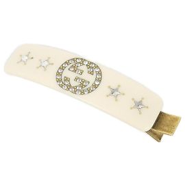 Gucci 630703 I4772 Molletta per capelli D'oro Crudo