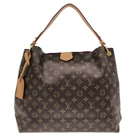 Bolsa de Ombro Louis Vuitton Monogram Graceful PM M43701 Marrom Bege
