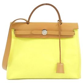 Hermès Bolso Hermes Herbag Zip PM Dorado Otro Amarillo