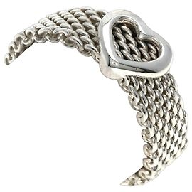 Tiffany & Co. Somerset Heart Mesh Ring Silber