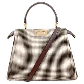 Fendi Peekaboo I.U Medium Handbag Brown