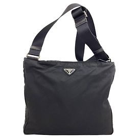 Prada Black Nylon Shoulder Bag Black