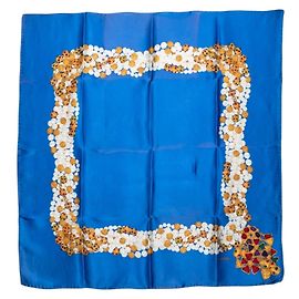 Cachecol Chanel Motif de Joia de Pérolas Azul Multicor