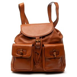 Gucci Bamboo Backpack in Brown Leather Brown