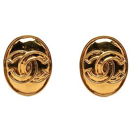 Boucles d'oreilles clip vintage Chanel Coco Mark Doré