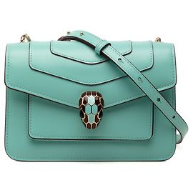 Bulgari Borsa a tracolla con catena Serpenti Forever di Bvlgari Verde