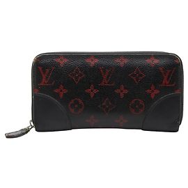 Cartera larga Louis Vuitton Monogram Negro Roja