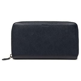 Prada Navy Saffiano Leather Long Wallet Navy blue