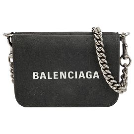 Balenciaga Mini Cash Chain Wallet Black