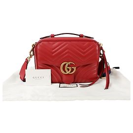 Gucci Borsa Tote con tracolla Web Gg Marmont Rosso