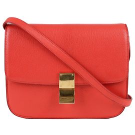 Céline Classic Box Medium Shoulder Bag Red