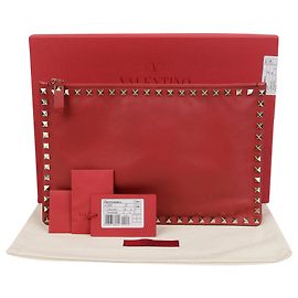 Valentino Garavani Clutch Rockstud Rosso