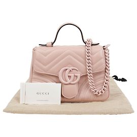 Gucci Borsa Tote con Manico e Tracolla Gg Marmont Mini Rosa