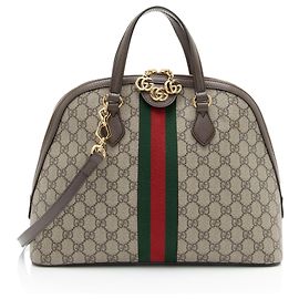 Borsa Gucci GG Supreme Ophidia Dome Marrone Beige