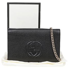 Gucci Bolsa tiracolo e crossbody com corrente Soho entrelazada Preto