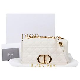 Dior Borsa a tracolla media Caro D'oro Metallico