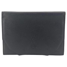 Yves Saint Laurent Leather Clutch Bag YSL Black