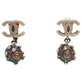 Orecchini a clip Chanel con strass Nero Argento