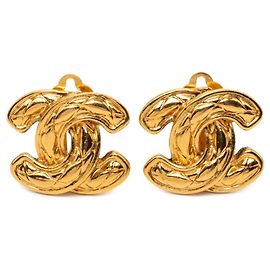 Orecchini a clip Chanel Matelassé Coco Mark D'oro
