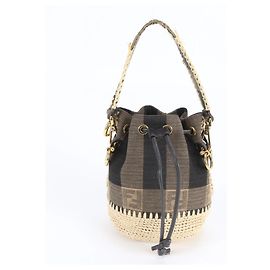 Sac cabas Fendi Pequin Montresor Marron Beige