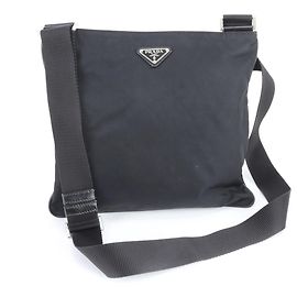 Borsa a tracolla Prada Tessuto Nylon Triangle Logo Nero