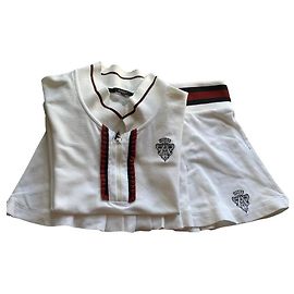 Conjunto de polo e saia plissada Gucci branco Branco