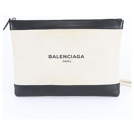 Borsa Pouch Balenciaga Navy Clip M 420407 Nero Crudo