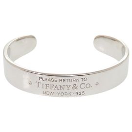 Tiffany & Co. Return to Collection Narrow Cuff Bangle Silvery