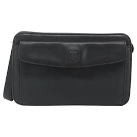 Céline Celine Clutch Bag Leather Black