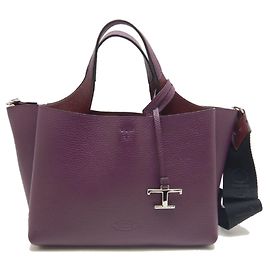 Mini bolsa de couro T-Timeless da Tod's Roxo