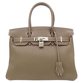 Hermès Bolso Hermes Birkin 30 en color gris Etoupe Gris pardo