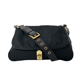 Borsa a tracolla in nylon nero Prada Nero