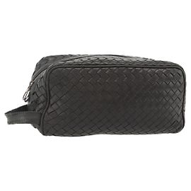 POCHETTE BOTTEGA VENETA INTRECCIATO en cuir marron Auth bs34943 Marron