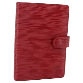 LOUIS VUITTON Epi Agenda PM Day Planner Cover Red R20057 LV Auth 177349 Red
