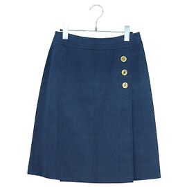 Céline Jupe CELINE Denim Bleu Or Auth 177454V Bleu Doré