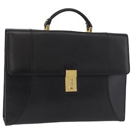 Borsa Business BALLY in pelle nera e oro Auth bs34560 Nero D'oro