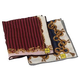 FENDI Baumwoll-Einstecktuch 2er-Set Rot Blau Authentisch am11455A Rot Blau