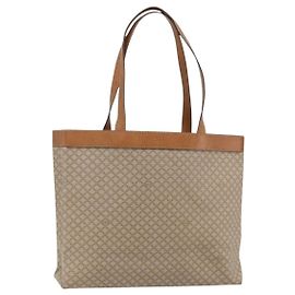 Céline Bolso Tote CELINE Macadam Canvas PVC Beige Oro Auth fm5318 Beige Dorado