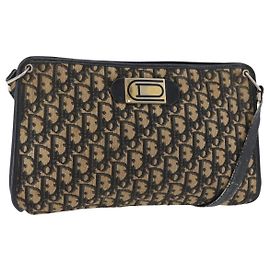 Borsa a Spalla Christian Dior Trotter Canvas Blu Navy Oro Autentica 178491 D'oro Blu navy